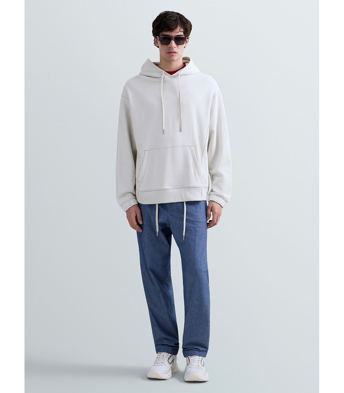 シャンブレーテーパードフィットパンツ（セットアップ） 詳細画像 ブルー 2